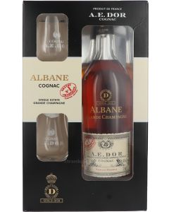 A.E. Dor Albane Grande Champagne + Glazen