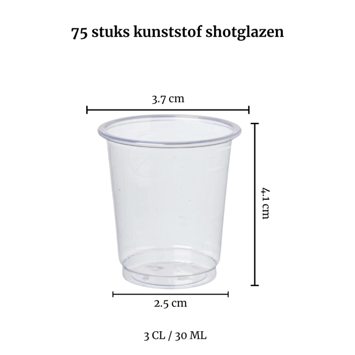 Plastic Shotglazen Mini (Set 75x)