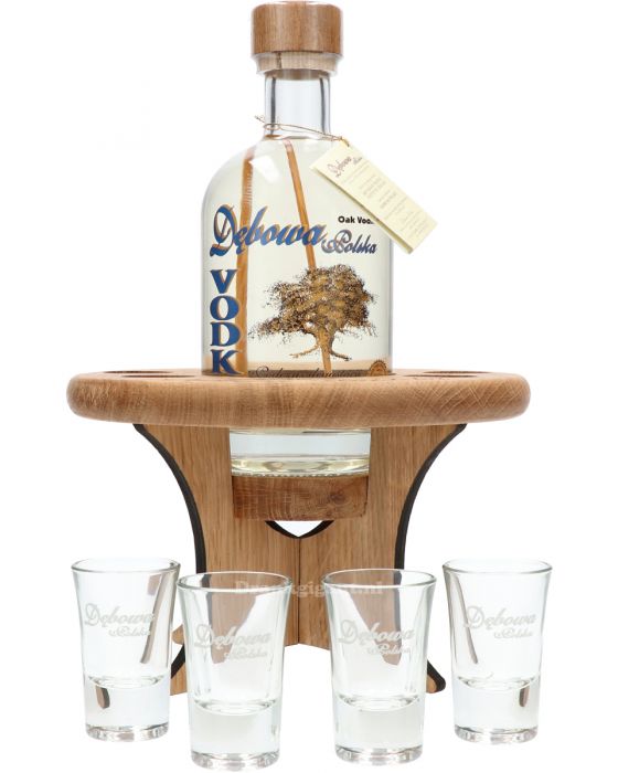 Debowa Oak Table Vodka Set