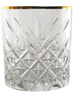  Crystal Look Whisky Glas + Gouden Rand