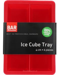 Ice Cube Tray 4 cm 6 pieces Rood