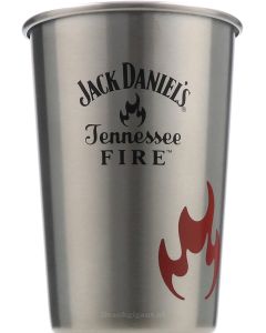 Jack Daniels Tennessee Fire Tinnen Cup Grijs